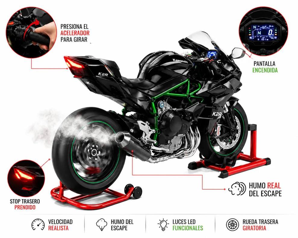 1:9 Kawasaki H2R Premium - Con Humo