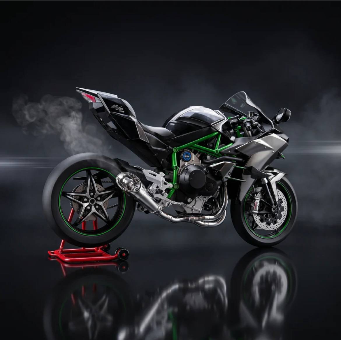 1:9 Kawasaki H2R Premium - Con Humo